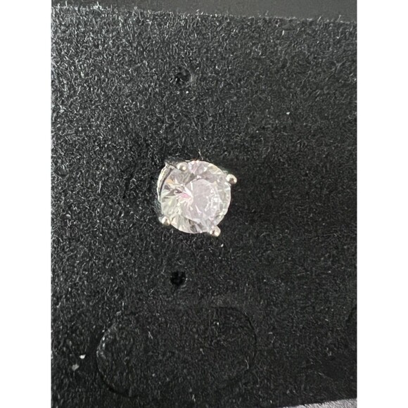 Vintage Clear 5mm Crystal Earrings Solitaire Pierced Studs 4-Prong Silvertone - Picture 7 of 11